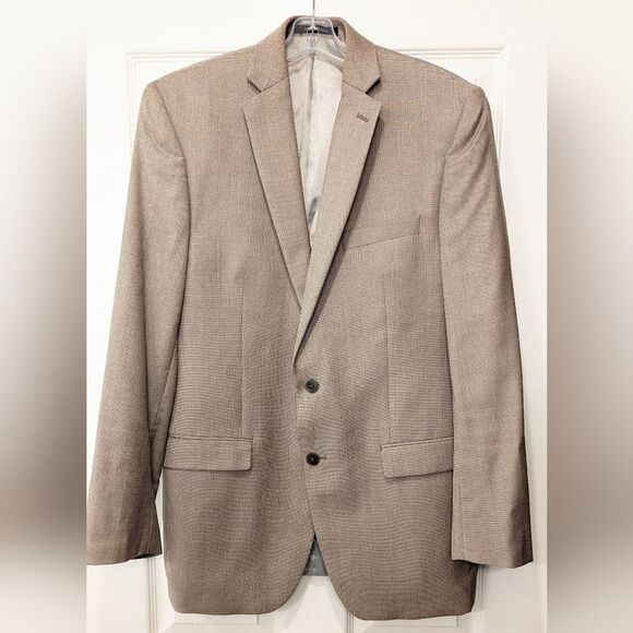 Calvin Klein men's 100% wool 2 button classic fit sports coat jacket blazer 40L - Picture 2 of 10